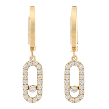 MESSIKA 18K Yellow Gold Diamond Move Uno Hoop Earrings