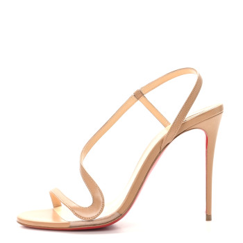 CHRISTIAN LOUBOUTIN Nappa Rosalie 100 Sandals 38.5 Nude