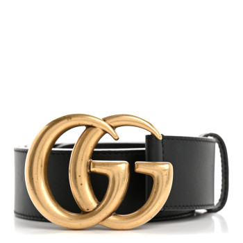 GUCCI Calfskin Double G 40mm Belt 95 38 Black