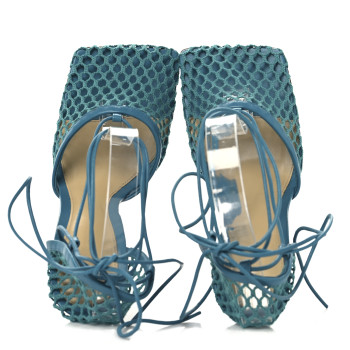 BOTTEGA VENETA Mesh Nappa Stretch Ankle Tie 90mm Sandals 38 Blaster