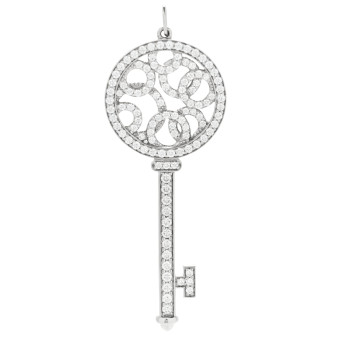 TIFFANY Platinum Diamond Bubbles Key Pendant