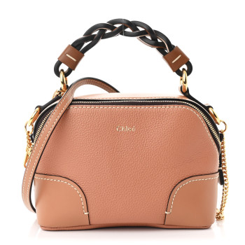 CHLOE Calfskin Mini Daria Chain Bag Camel