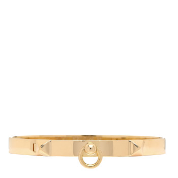 HERMES 18K Yellow Gold PM Collier De Chien Bracelet SH