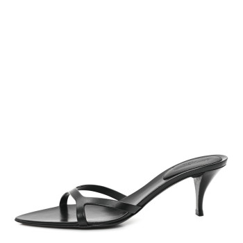 SAINT LAURENT Calfskin Maine Liscio Carla 60 Mules 37 Black