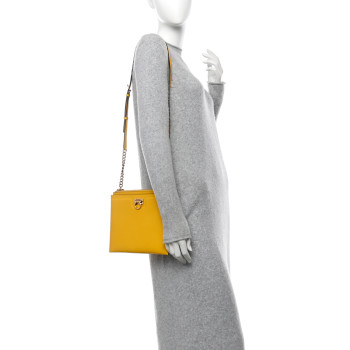 SALVATORE FERRAGAMO Calfskin Trifolio Crossbody Bag Sunshine