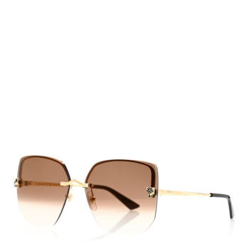 CARTIER Panthere De Cartier Rimless Square Sunglasses Gold