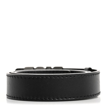 CHRISTIAN DIOR Calfskin D Fence Belt 80 Black