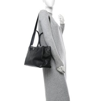 CHANEL Calfskin Cerf Executive Shopper Tote Black