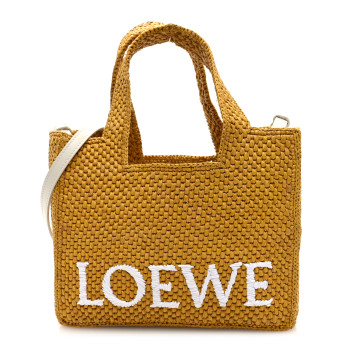 LOEWE X PAULA'S IBIZA Raffia Font Tote Ochre