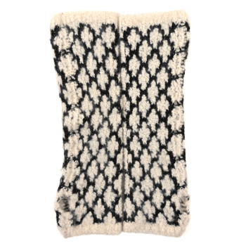 CHANEL Cashmere Blend CC Fingerless Gloves White Black