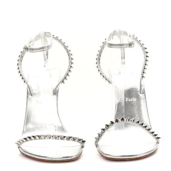 CHRISTIAN LOUBOUTIN Nappa So Me 100 Sandals 37.5 Silver