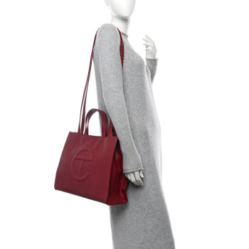 TELFAR Vegan Leather Medium Shopping Bag Oxblood