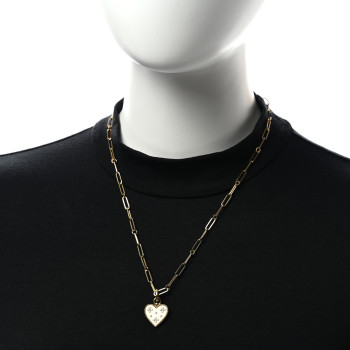 ROBERTO COIN 18K Yellow Gold Diamond Venetian Princess Heart Medallion Charm Necklace