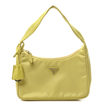 PRADA Tessuto Nylon Saffiano Mini Re-Edition 2000 Bag Ananas