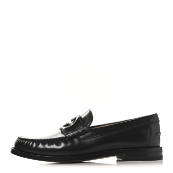 GUCCI Calfskin Mens Interlocking G Millennial Ribot Loafers 8.5 Black