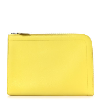 HERMES Epsom Zip Tablet Portfolio Lime