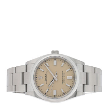 ROLEX Stainless Steel 36mm Oyster Perpetual Watch Beige 126000