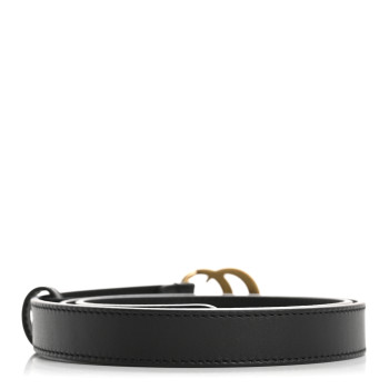 GUCCI Calfskin Double G 20mm Belt 80 32 Black