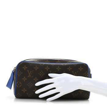 LOUIS VUITTON Monogram Macassar Dopp Kit Toilet Pouch Indigo Blue