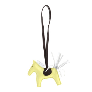 HERMES Milo Lambskin Grigri Rodeo Horse Bag Charm PM Jaune Bourgeon Bleu Brume Rouge Sellier