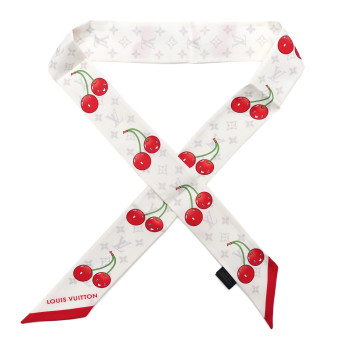 LOUIS VUITTON LV X TM Silk Monogram Cerises Bandeau White
