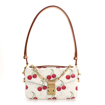 LOUIS VUITTON LV X TM Monogram Cerises Pochette Metis East West White