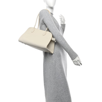 THE ROW Matte Grained Calfskin Margaux Shoulder 12  White