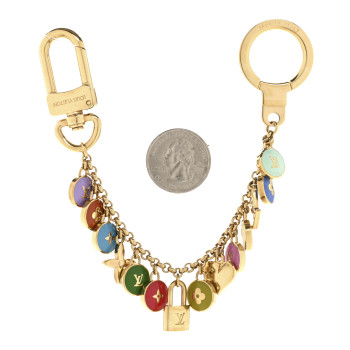 LOUIS VUITTON Metal Enamel Pastilles Key Chain Bag Charm Multicolor