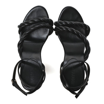 JIMMY CHOO Nappa Diosa 130 Wedge Sandals 37 Black