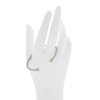 DAVID YURMAN Sterling Silver 18K Yellow Gold 4mm Cable Classics Bracelet