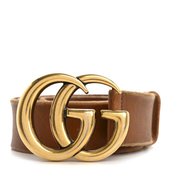 GUCCI Faded Calfskin Double G 40mm Belt 95 38 Cuir