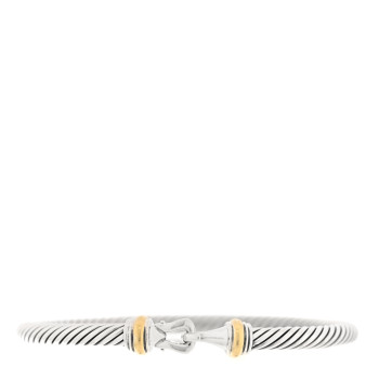 DAVID YURMAN Sterling Silver 18K Yellow Gold 5mm Cable Classic Buckle Bracelet