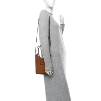 MIU MIU Nappa Mini Ivy Bag Cognac