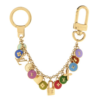 LOUIS VUITTON Metal Enamel Pastilles Key Chain Bag Charm Multicolor