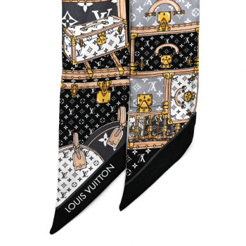 LOUIS VUITTON Silk Monogram Lets Go BB Bandeau Black