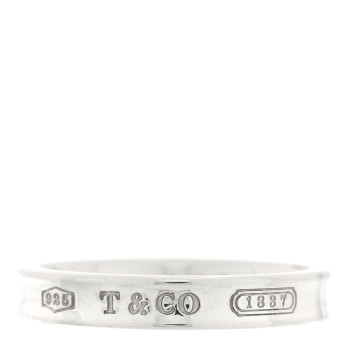 TIFFANY Sterling Silver Narrow 1837 Band Ring 60 9