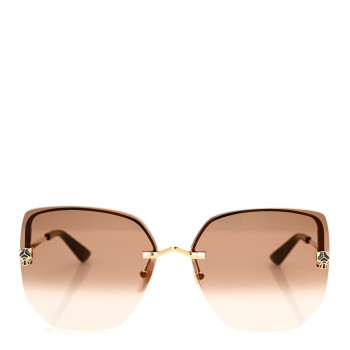CARTIER Panthere De Cartier Rimless Square Sunglasses Gold