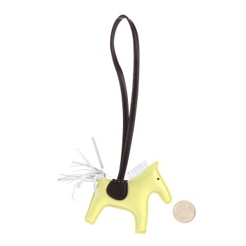 HERMES Milo Lambskin Grigri Rodeo Horse Bag Charm PM Jaune Bourgeon Bleu Brume Rouge Sellier