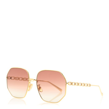 LOUIS VUITTON Metal My LV Chain Round Sunglasses Z1650E Gold