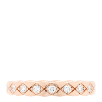 CHANEL 18K Beige Gold Diamond Mini Coco Crush Ring 51 5.75