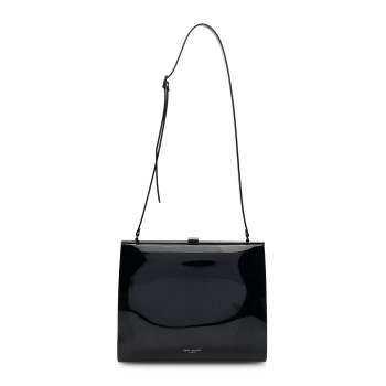 SAINT LAURENT Vinyl Le-Anne Marie Shoulder Bag Black