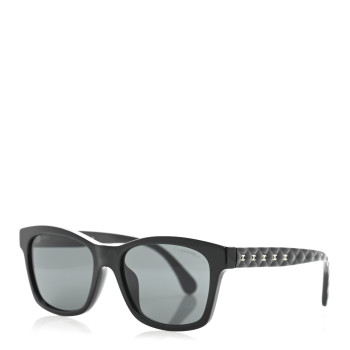 CHANEL Acetate Quilted Square Sunglasses 5484-A Black