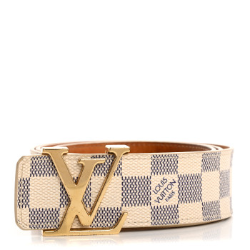LOUIS VUITTON Damier Azur LV Initiales Belt 90 36