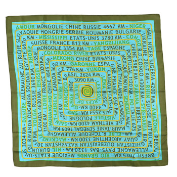 HERMES Silk Les Sources De La Vie Scarf 90