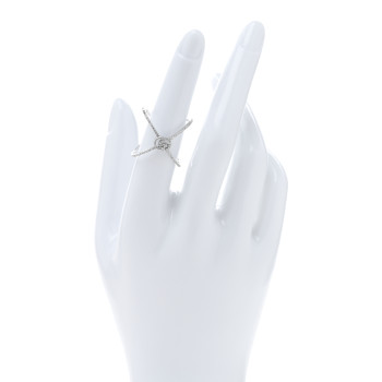 GUCCI 18K White Gold Diamond Running G Cross Ring 54 7