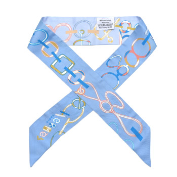 HERMES Silk Do Re Boucles Twilly Bleu Ciel Blue Cob