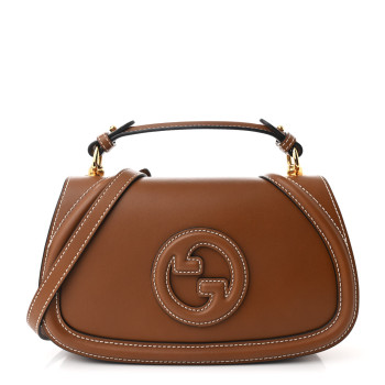 GUCCI Roxy Calfskin Medium Blondie Top Handle Bag Brown