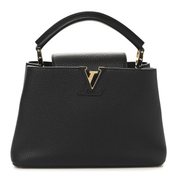 LOUIS VUITTON Taurillon Capucines BB Black Fuchsia