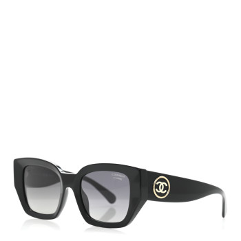 CHANEL Acetate Polarized Square Sunglasses 5506 Black