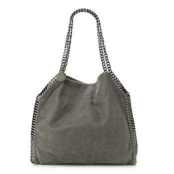 STELLA MCCARTNEY Shaggy Deer Small Falabella Tote Light Grey